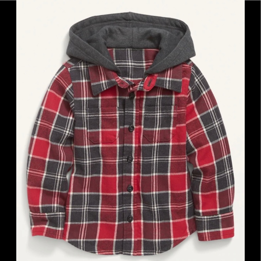 BRAND NEW 4T flannel shirt jacket with hood